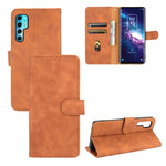 Tinta unita Skin Feel Fibbia magnetica Flip orizzontale Custodia in pelle PU con struttura in vitello con supporto e slot per schede e portafoglio, For OPPO Realme C11 (2021) / Realme C20, For TCL 20 Pro 5G, For TCL 20S, For Tone e21
