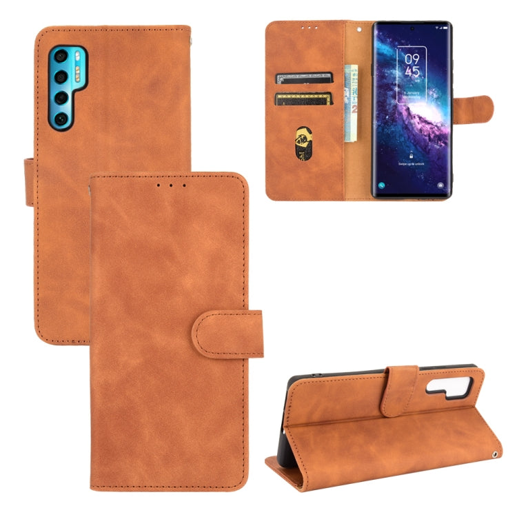 Tinta unita Skin Feel Fibbia magnetica Flip orizzontale Custodia in pelle PU con struttura in vitello con supporto e slot per schede e portafoglio, For OPPO Realme C11 (2021) / Realme C20, For TCL 20 Pro 5G, For TCL 20S, For Tone e21