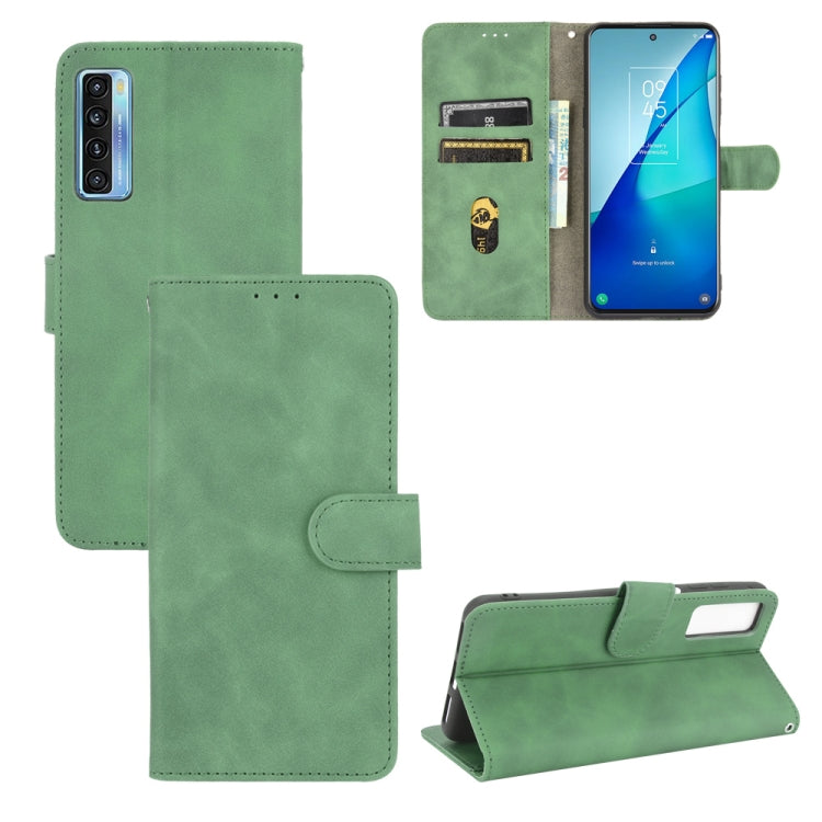 Tinta unita Skin Feel Fibbia magnetica Flip orizzontale Custodia in pelle PU con struttura in vitello con supporto e slot per schede e portafoglio, For OPPO Realme C11 (2021) / Realme C20, For TCL 20 Pro 5G, For TCL 20S, For Tone e21