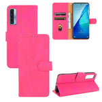 Tinta unita Skin Feel Fibbia magnetica Flip orizzontale Custodia in pelle PU con struttura in vitello con supporto e slot per schede e portafoglio, For OPPO Realme C11 (2021) / Realme C20, For TCL 20 Pro 5G, For TCL 20S, For Tone e21