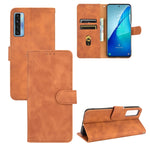 Tinta unita Skin Feel Fibbia magnetica Flip orizzontale Custodia in pelle PU con struttura in vitello con supporto e slot per schede e portafoglio, For OPPO Realme C11 (2021) / Realme C20, For TCL 20 Pro 5G, For TCL 20S, For Tone e21