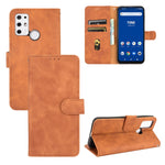 Tinta unita Skin Feel Fibbia magnetica Flip orizzontale Custodia in pelle PU con struttura in vitello con supporto e slot per schede e portafoglio, For OPPO Realme C11 (2021) / Realme C20, For TCL 20 Pro 5G, For TCL 20S, For Tone e21