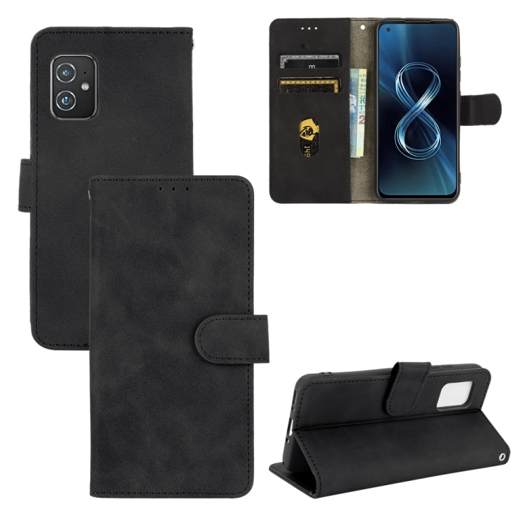 Tinta unita Skin Feel Fibbia magnetica Flip orizzontale Custodia in pelle PU con struttura in vitello con supporto e slot per schede e portafoglio, For Asus Zenfone 8 / ZS590KS (8 Mini)
