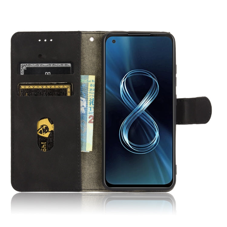Tinta unita Skin Feel Fibbia magnetica Flip orizzontale Custodia in pelle PU con struttura in vitello con supporto e slot per schede e portafoglio, For Asus Zenfone 8 / ZS590KS (8 Mini)