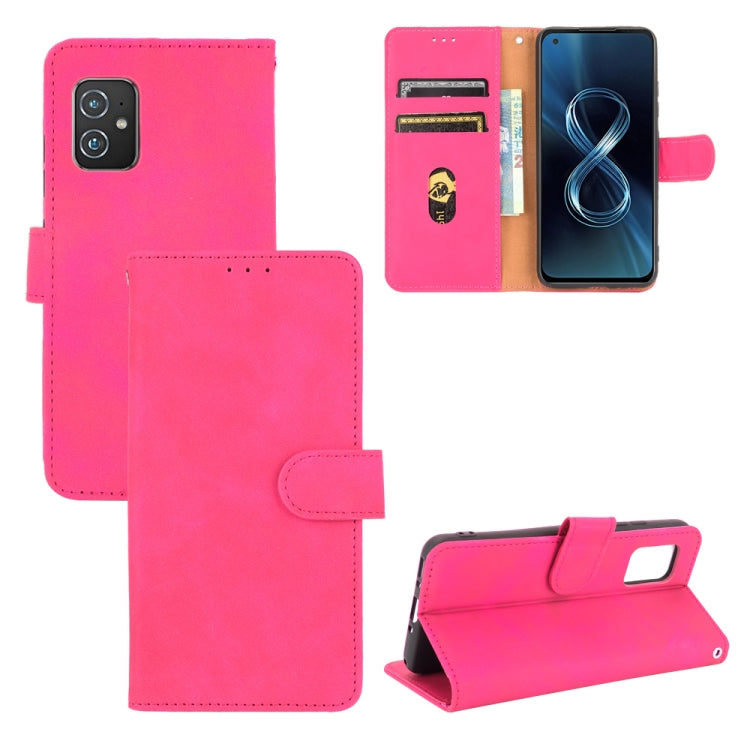 Tinta unita Skin Feel Fibbia magnetica Flip orizzontale Custodia in pelle PU con struttura in vitello con supporto e slot per schede e portafoglio, For Asus Zenfone 8 / ZS590KS (8 Mini)
