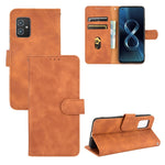Tinta unita Skin Feel Fibbia magnetica Flip orizzontale Custodia in pelle PU con struttura in vitello con supporto e slot per schede e portafoglio, For Asus Zenfone 8 / ZS590KS (8 Mini)