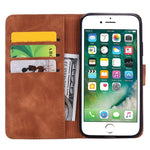 Custodia portafoglio in pelle goffrata per iPhone