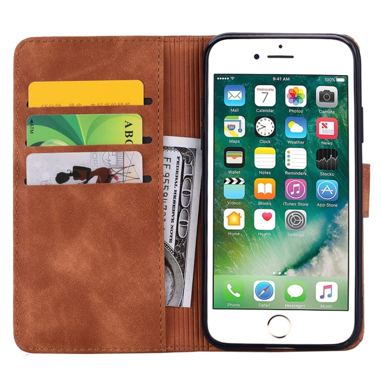 Custodia portafoglio in pelle goffrata per iPhone