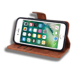 Custodia portafoglio in pelle goffrata per iPhone
