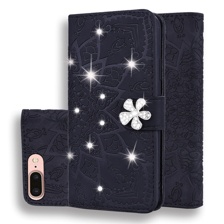 Custodia portafoglio in pelle goffrata per iPhone