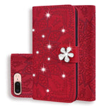 Custodia portafoglio in pelle goffrata per iPhone
