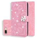 Custodia portafoglio in pelle goffrata per iPhone