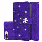Custodia portafoglio in pelle goffrata per iPhone