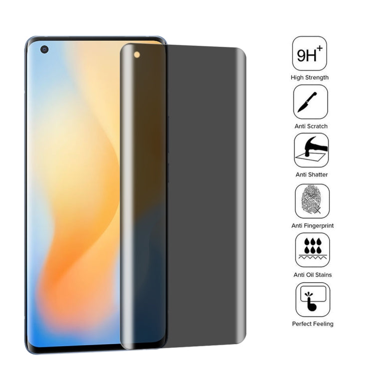0,3 mm 9H Durezza superficiale 3D Superficie curva Privacy Glass Film, For vivo X50 Pro (1 PCS), For OnePlus 8 Pro (1 PCS), For Meizu 18 Pro / 18s Pro (1 PCS), For Xiaomi Mi 11 (1 PCS), For OPPO Reno5 Pro 5G (1 PCS), For OnePlus 9 Pro (1 PCS)          ...