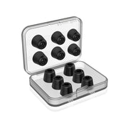 6 paia New Bee NB-M1 Cuffie auricolari in memory foam a rimbalzo lento con custodia, adatte per tappi per auricolari da 5 mm a 7 mm, Memory Foam Black, Memory Foam Red, Silicone & Memory Foam Grey