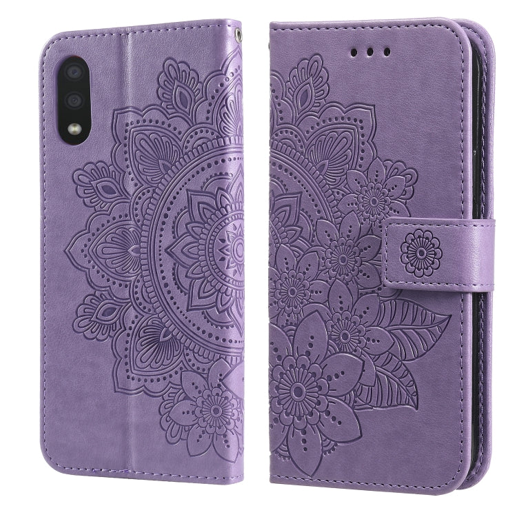 Custodia in pelle PU a vibrazione orizzontale con motivo a fiori a 7 petali con supporto e fessure per carte e portafoglio e cornice per foto, For Samsung Galaxy A02, For Samsung Galaxy A82 5G, For Samsung Galaxy S20 FE