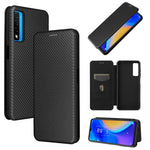Struttura in fibra di carbonio Flip orizzontale magnetico Custodia in pelle TPU + PC + PU con slot per schede, For TCL 20S, For Asus Zenfone 8 / ZS590KS (8 Mini)
