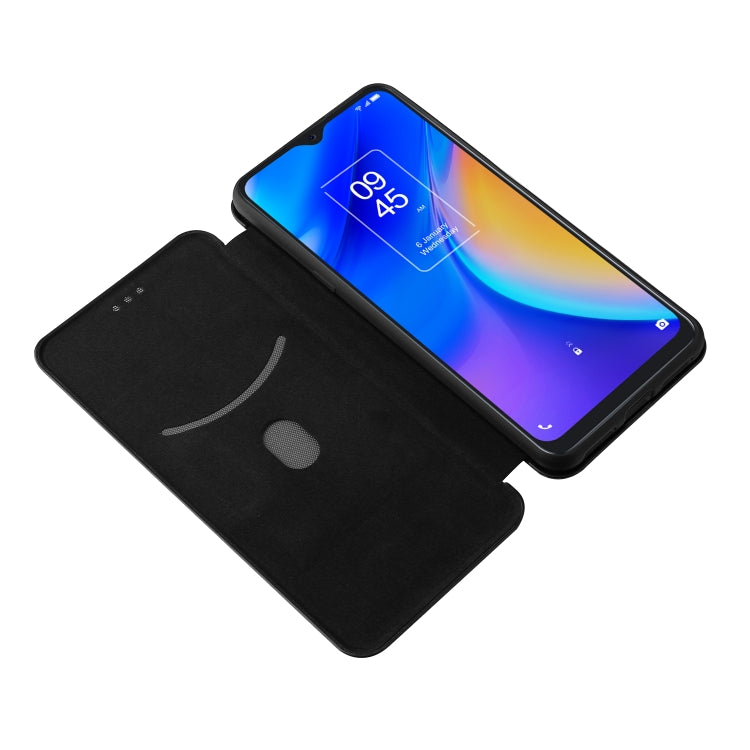Struttura in fibra di carbonio Flip orizzontale magnetico Custodia in pelle TPU + PC + PU con slot per schede, For TCL 20S, For Asus Zenfone 8 / ZS590KS (8 Mini)