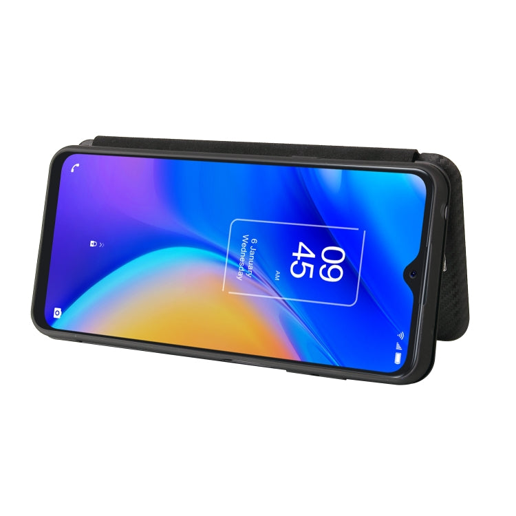 Struttura in fibra di carbonio Flip orizzontale magnetico Custodia in pelle TPU + PC + PU con slot per schede, For TCL 20S, For Asus Zenfone 8 / ZS590KS (8 Mini)