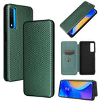 Struttura in fibra di carbonio Flip orizzontale magnetico Custodia in pelle TPU + PC + PU con slot per schede, For TCL 20S, For Asus Zenfone 8 / ZS590KS (8 Mini)
