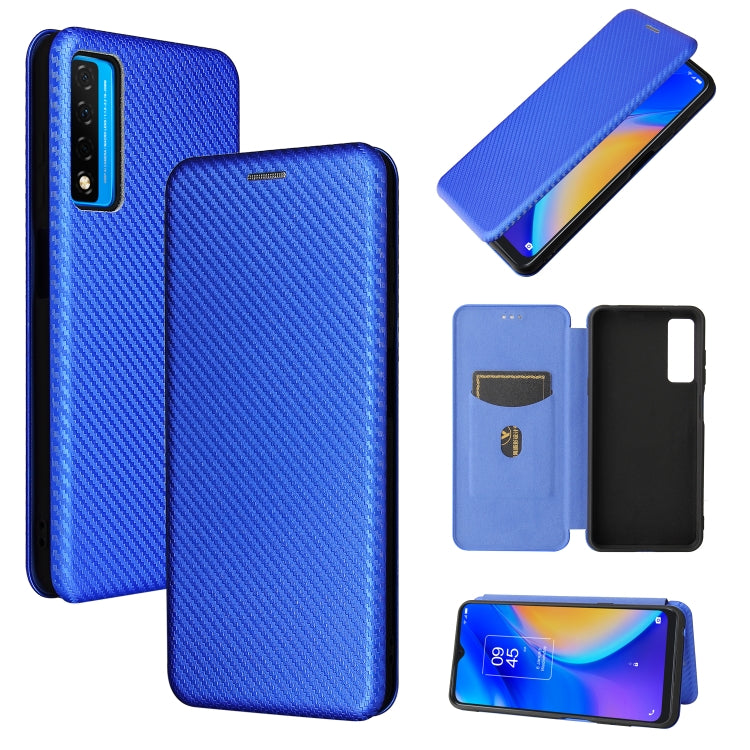 Struttura in fibra di carbonio Flip orizzontale magnetico Custodia in pelle TPU + PC + PU con slot per schede, For TCL 20S, For Asus Zenfone 8 / ZS590KS (8 Mini)