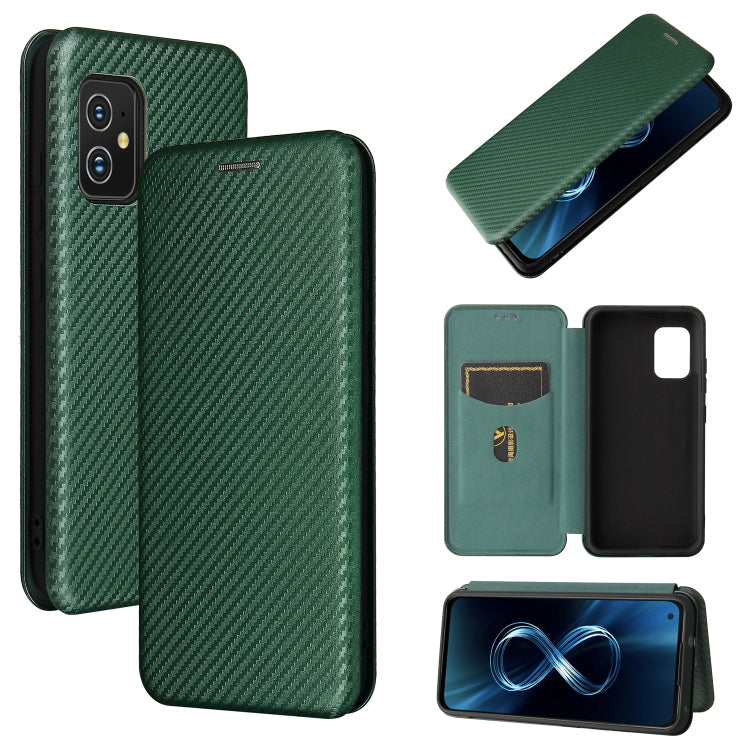 Struttura in fibra di carbonio Flip orizzontale magnetico Custodia in pelle TPU + PC + PU con slot per schede, For TCL 20S, For Asus Zenfone 8 / ZS590KS (8 Mini)