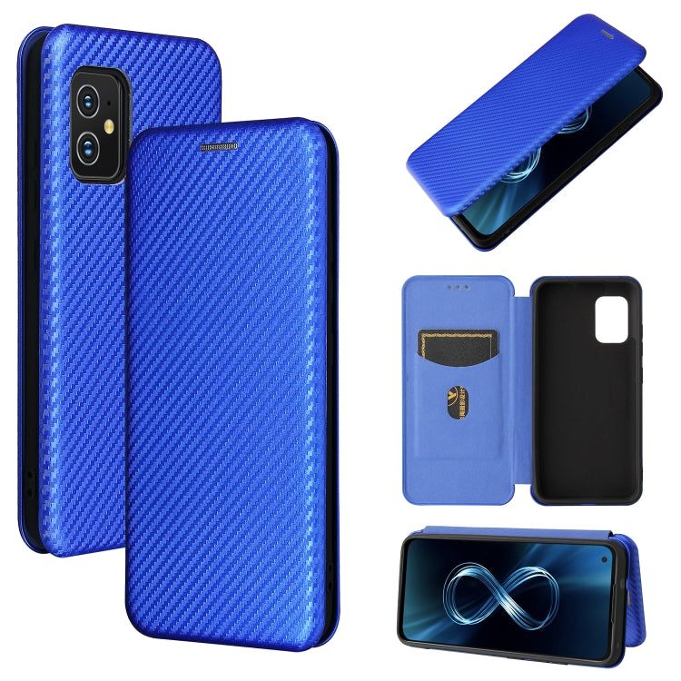 Struttura in fibra di carbonio Flip orizzontale magnetico Custodia in pelle TPU + PC + PU con slot per schede, For TCL 20S, For Asus Zenfone 8 / ZS590KS (8 Mini)