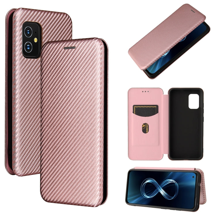 Struttura in fibra di carbonio Flip orizzontale magnetico Custodia in pelle TPU + PC + PU con slot per schede, For TCL 20S, For Asus Zenfone 8 / ZS590KS (8 Mini)