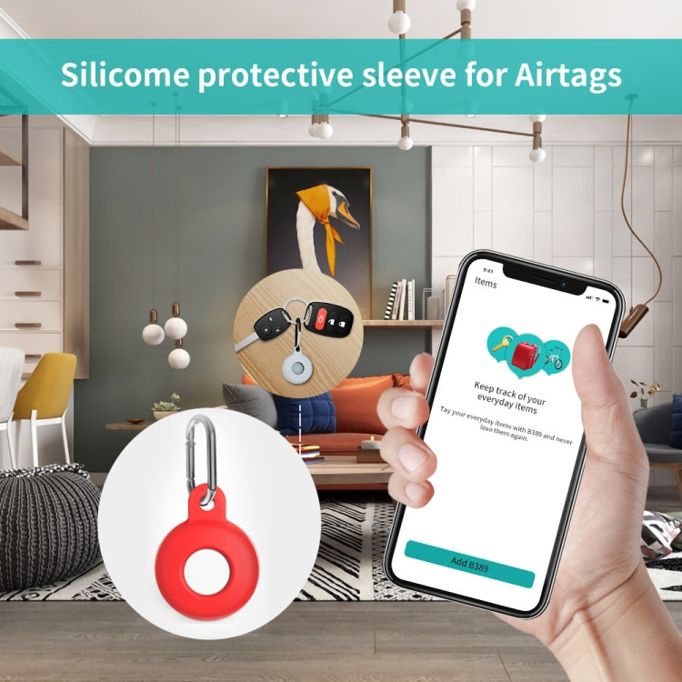 Custodia silicone antiurto con moschettone per AirTag