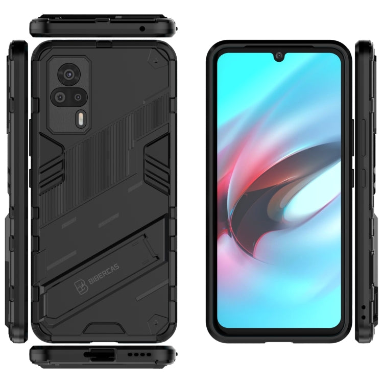 Punk Armor 2 in 1 PC + custodia antiurto in TPU con supporto invisibile, For vivo S9e, For Samsung Galaxy F52 5G
