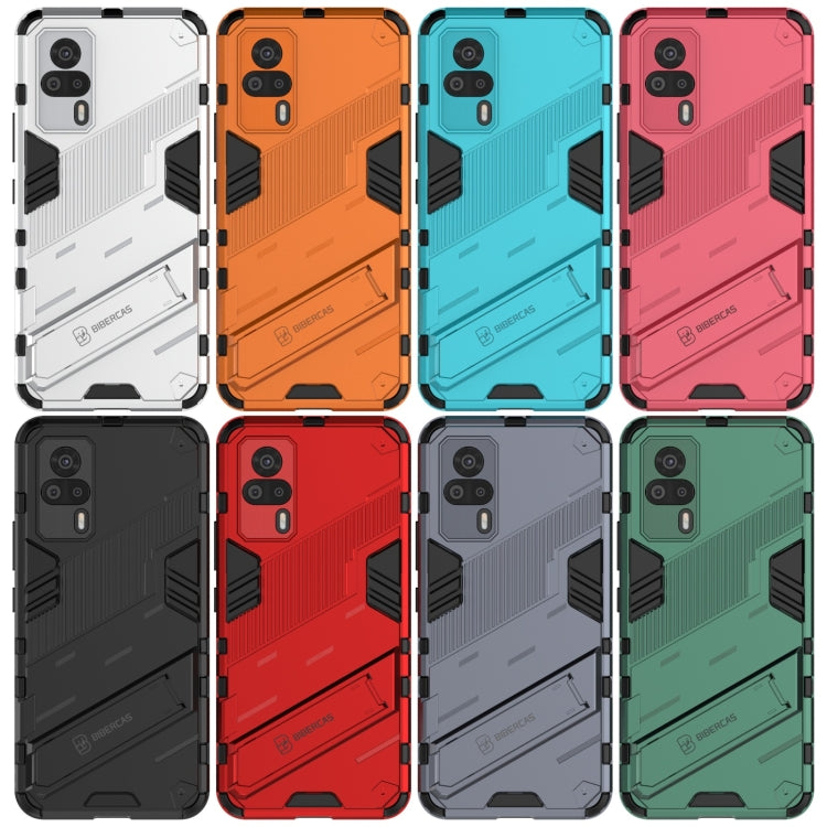Punk Armor 2 in 1 PC + custodia antiurto in TPU con supporto invisibile, For vivo S9e, For Samsung Galaxy F52 5G