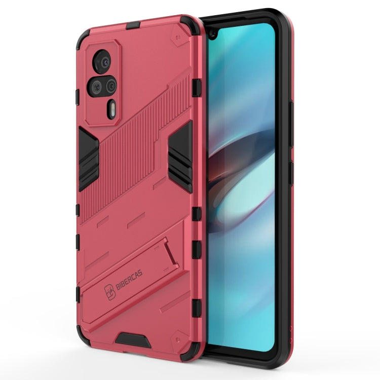 Punk Armor 2 in 1 PC + custodia antiurto in TPU con supporto invisibile, For vivo S9e, For Samsung Galaxy F52 5G
