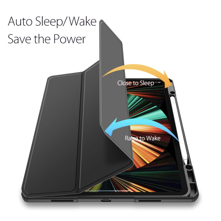 DUX DUCIS TOBY Series Custodia a ribalta orizzontale antiurto in pelle PU + PC + TPU con supporto e slot per penna e funzione Sleep / Wake-up, For iPad Pro 11 2022 / 2021 / 2020, For iPad Pro 12.9 2022 / 2021 / 2020