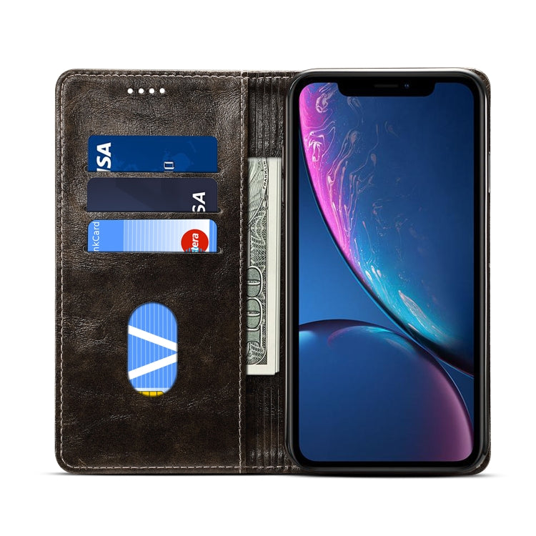 Custodia portafoglio in pelle orizzontale per iPhone
