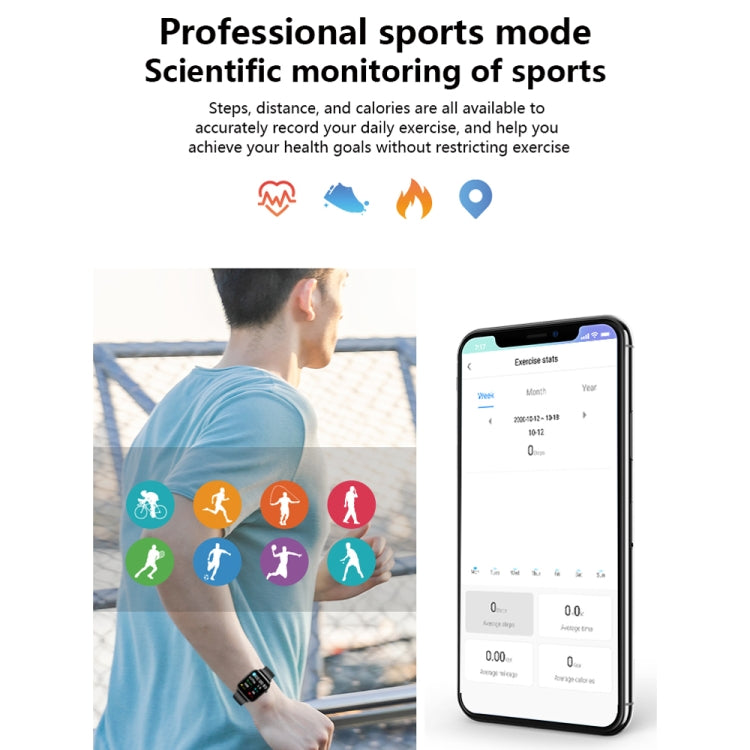 M9 Schermo TFT da 1,4 pollici IP67 Braccialetto intelligente impermeabile, supporto monitoraggio del sonno / monitoraggio della frequenza cardiaca / monitoraggio della pressione sanguigna