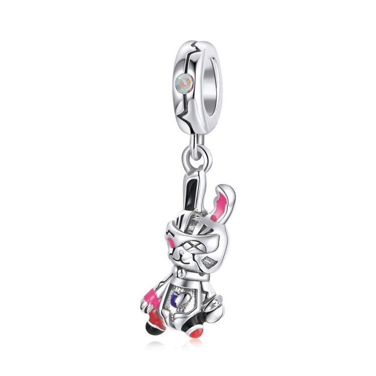 Accessori per collana braccialetto fai-da-te con ciondolo meccanico in argento sterling S925, Mechanical Rabbit