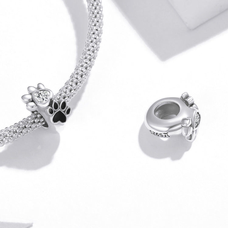 Accessori per collana braccialetto fai-da-te con perline per impronte di animali domestici in argento sterling S925, Pet Imprint