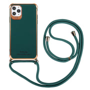 Custodia protettiva antiurto a quattro angoli in TPU galvanico con cordino, For iPhone 12