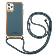 Custodia protettiva antiurto a quattro angoli in TPU galvanico con cordino, For iPhone 12