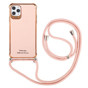 Custodia protettiva antiurto a quattro angoli in TPU galvanico con cordino, For iPhone 12