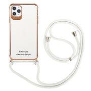 Custodia protettiva antiurto a quattro angoli in TPU galvanico con cordino, For iPhone 12