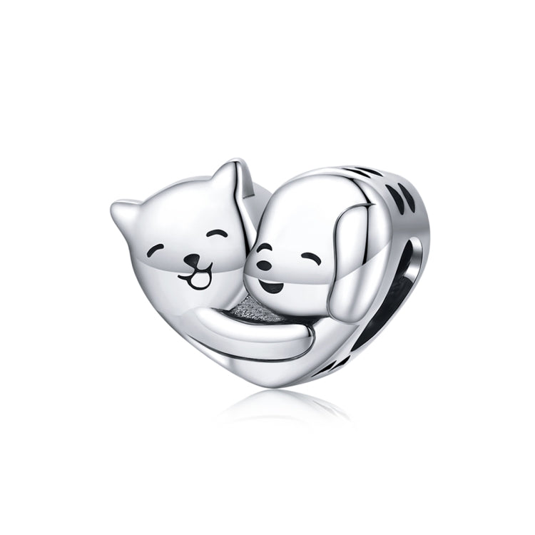 Accessori per collana braccialetto fai-da-te con perline a forma di cuore di cucciolo di gattino in argento sterling S925, Kitten Puppy