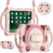 Custodia protettiva in EVA antiurto per bambini Cute Cat King con supporto, tracolla e maniglia, For iPad mini 5 / 4 / 3 / 2 /1