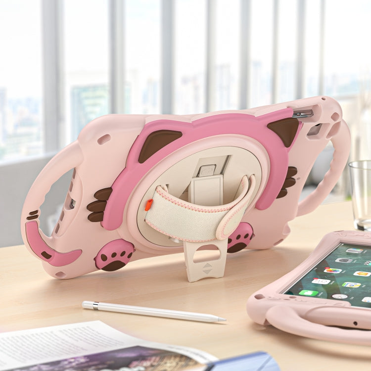 Custodia protettiva in EVA antiurto per bambini Cute Cat King con supporto, tracolla e maniglia, For iPad mini 5 / 4 / 3 / 2 /1