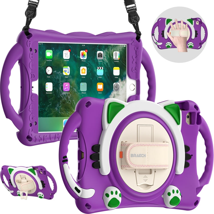 Custodia protettiva in EVA antiurto per bambini Cute Cat King con supporto, tracolla e maniglia, For iPad mini 5 / 4 / 3 / 2 /1