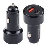 LZ-201 PD 20W USB-C / Type-C + QC 3.0 Caricatore per auto mini USB veloce