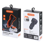 LZ-201 PD 20W USB-C / Type-C + QC 3.0 Caricatore per auto mini USB veloce