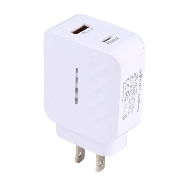 Caricatore rapido USB-C PD 20W + QC 3.0 con doppia presa
