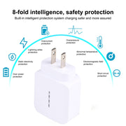 LZ-822A+C PD 20W USB-C / Type-C + QC 3.0 Caricatore da viaggio rapido USB,, US Plug, EU Plug