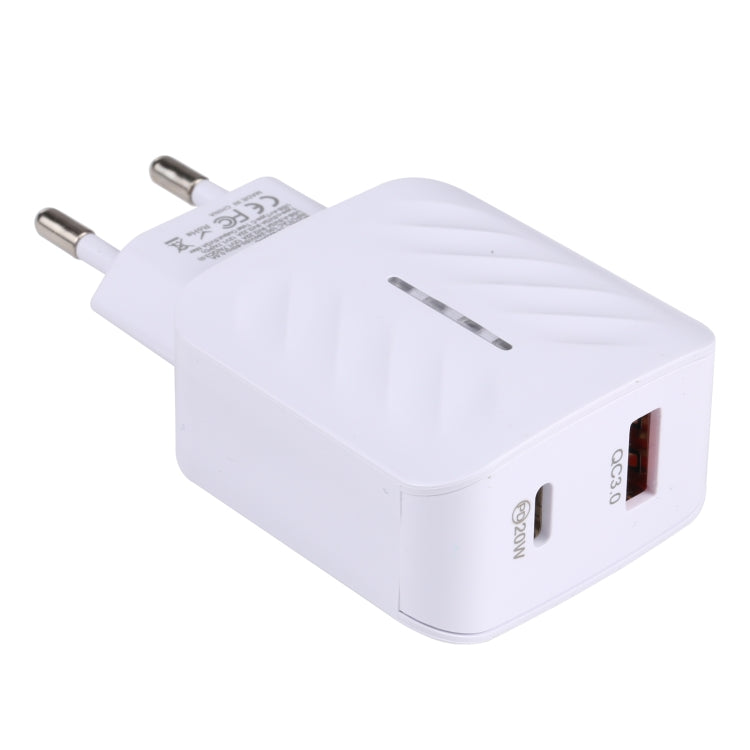 Caricatore rapido USB-C PD 20W + QC 3.0 con doppia presa